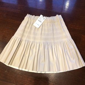 Zara white leather mini skirt a-line size M new